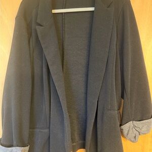 Skies Are Blue Black Blazer with Gray Accents